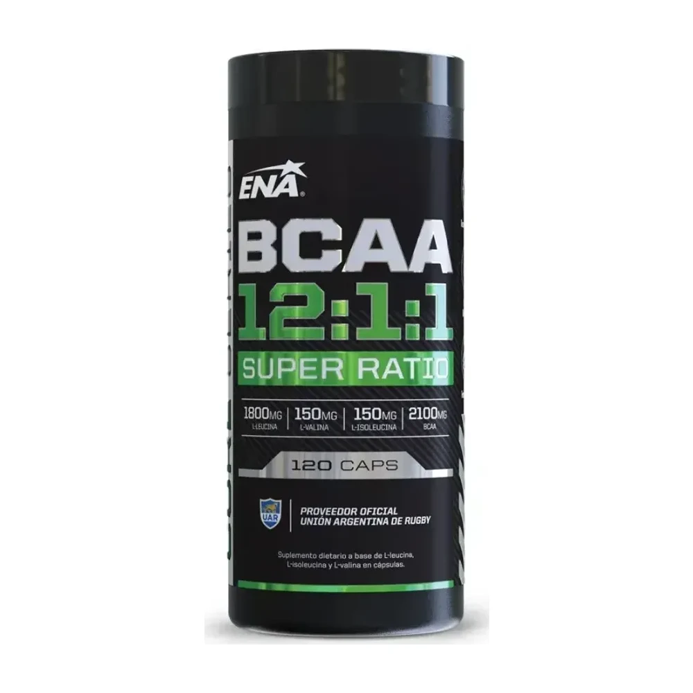 Envase de ENA BCAA 12:1:1 · 120 cápsulas